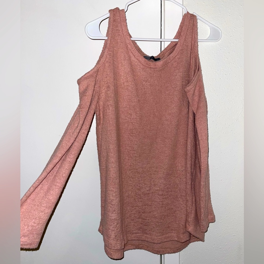 Pink open shoulder sweater size M